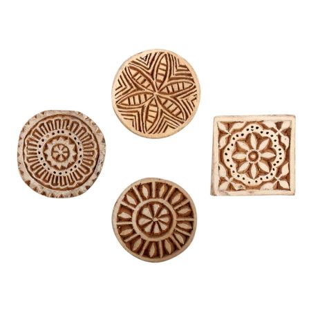 Set of 4 Piece New Mix Wooden Printing Block